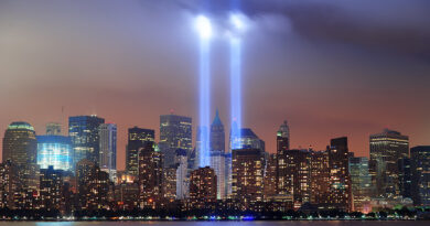 The faces of all the 9/11 victims were put up to be remembered.